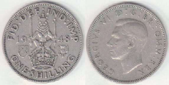 1948 Great Britain Shilling (Scottish) A008205